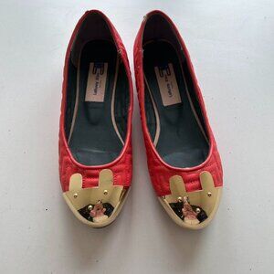 Red and gold LeBunny Bleu ballet flats with a touch of whimsy #balletcore  Brand